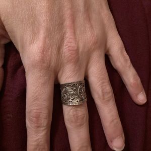 Filigree silver ring.